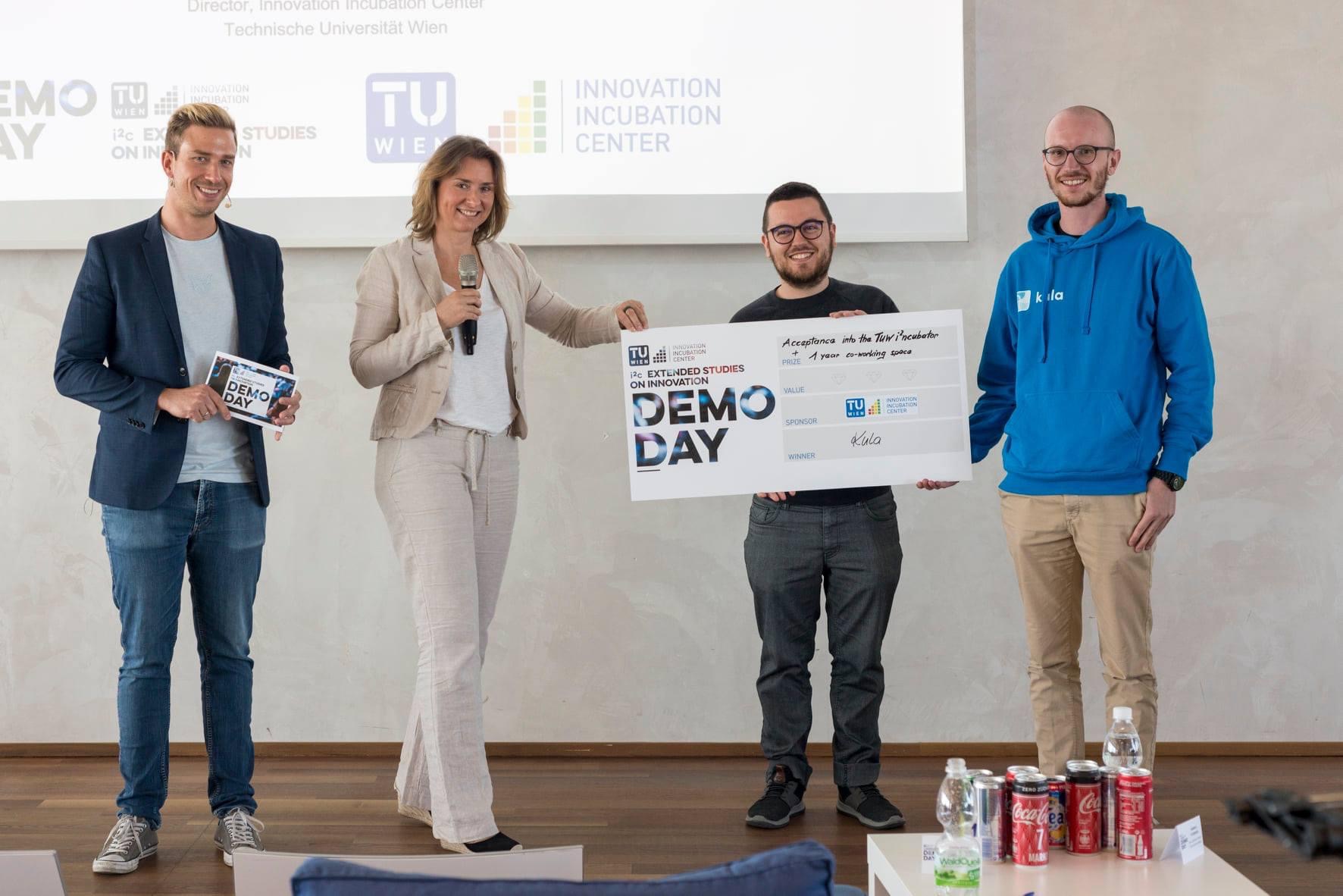 kula gewinnt bei dem TU Wien i²c DEMODAY 