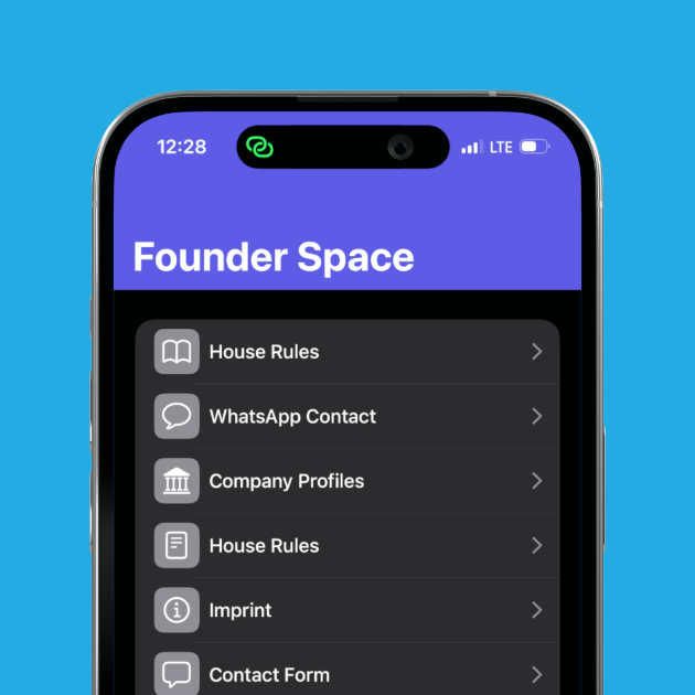 Funktionsliste – Screenshot