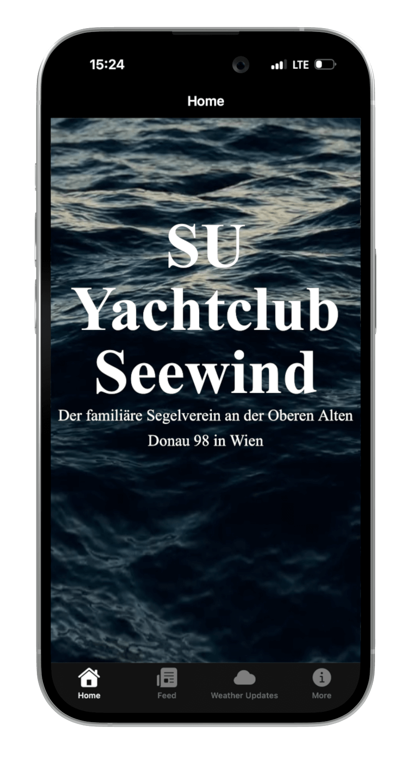 Screenshot der Segelclub-App